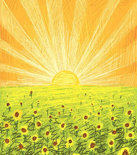 Story4 Large illustration of a sunrise