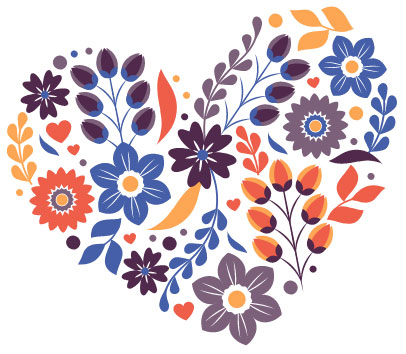 floral heart illustration